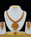 TNL1010 - Brilliant Artwork Premium Gold Antique Hand Crafted Radha Krishna Temple Necklace Set