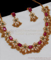 TNL1019 - Big Size Kemp Stone Premium Antique Necklace For Bridal Collection