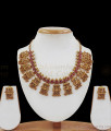 TNL1042 - Premium Gold Antique Temple Jewelry Radha Temple Necklace Set