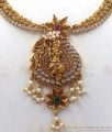 TNL1043 - Krishna with Flute Premium Gold Antique Temple Jewelry Pearl Necklace 