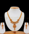 TNL1053 - Premium Antique Necklace Flower Design Earring Combo Low Price
