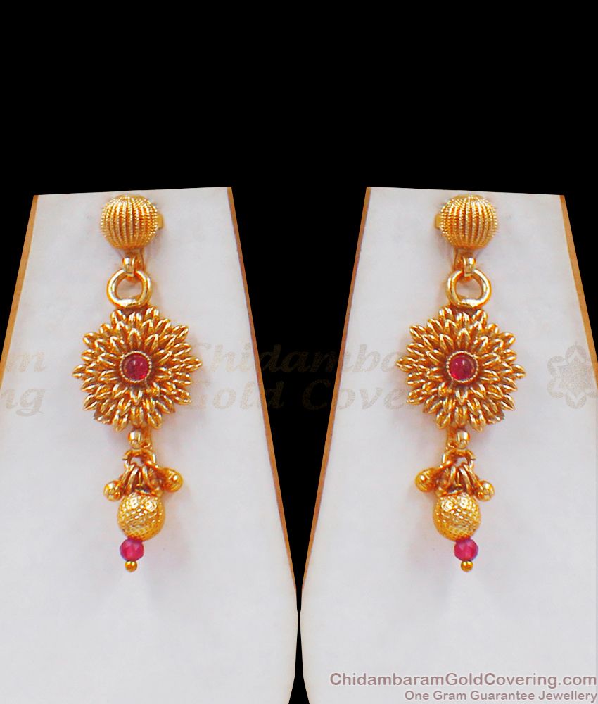 TNL1053 - Premium Antique Necklace Flower Design Earring Combo Low Price