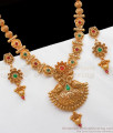 TNL1054 - Fabulous Peacock Design Antique Necklace Earrings Combo