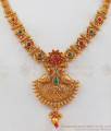 TNL1054 - Fabulous Peacock Design Antique Necklace Earrings Combo