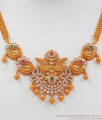 TNL1056 - Stunning Multi Color Stone Antique Necklace Earrings Combo