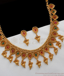 TNL1057 - Latest Antique Leaf Design Necklace Earrings Combo TNL1057 - Latest Antique Leaf Design Necklace Earrings Combo
