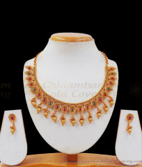 TNL1057 - Latest Antique Leaf Design Necklace Earrings Combo TNL1057 - Latest Antique Leaf Design Necklace Earrings Combo