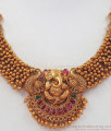 TNL1058 - Lord Ganesha Finest Antique Necklace Earring Combo