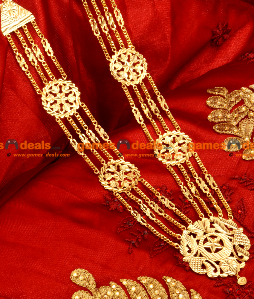 ARRG16 - Traditional Gold Plated Four Line Governor Maalai Cresent Design Aaram ARRG16 - Traditional Gold Plated Four Line Governor Maalai Cresent Design Aaram