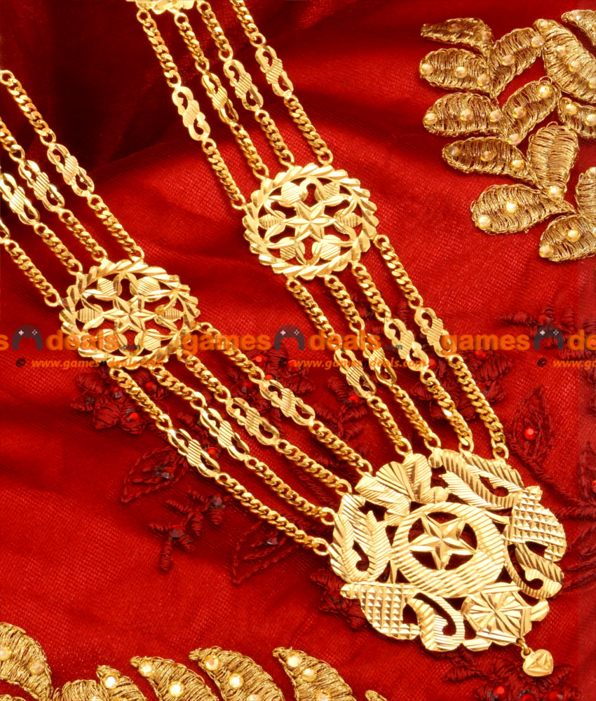 ARRG16 - Traditional Gold Plated Four Line Governor Maalai Cresent Design Aaram ARRG16 - Traditional Gold Plated Four Line Governor Maalai Cresent Design Aaram