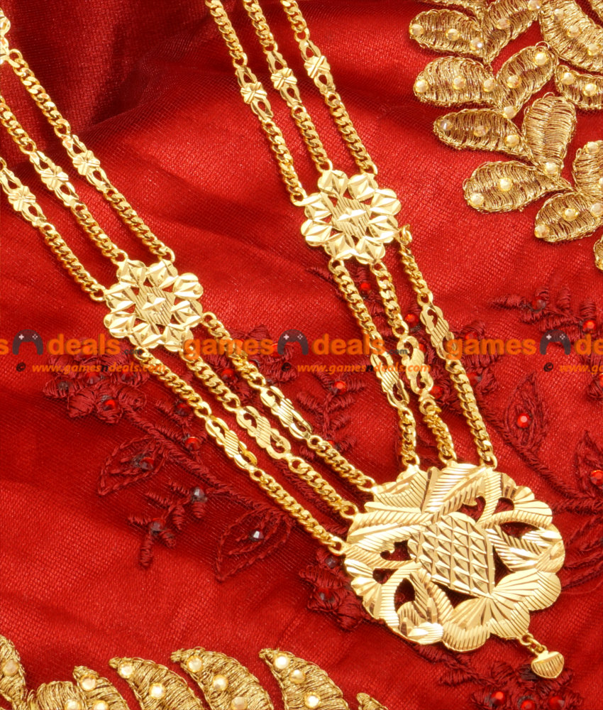 ARRG18 - Flower Design Dollar Traditional Three Line Governor Malai Long Aaram ARRG18 - Flower Design Dollar Traditional Three Line Governor Malai Long Aaram