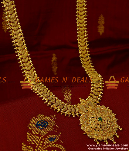 ARRG110 Grand Bridal Wear Full AD Stone Long Necklace Imitation Jewelry  Online