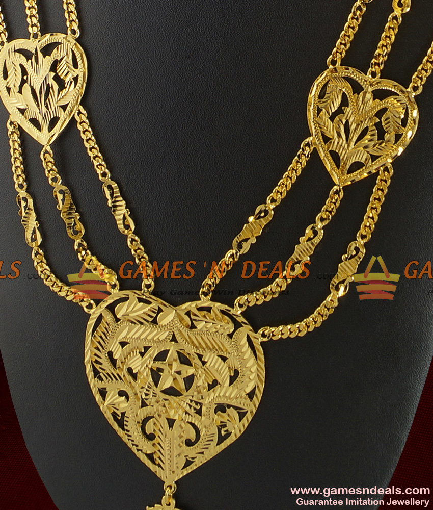 ARRG165 - Three Line Governor Maalai South Indian Heart Design Traditional Long Aaram