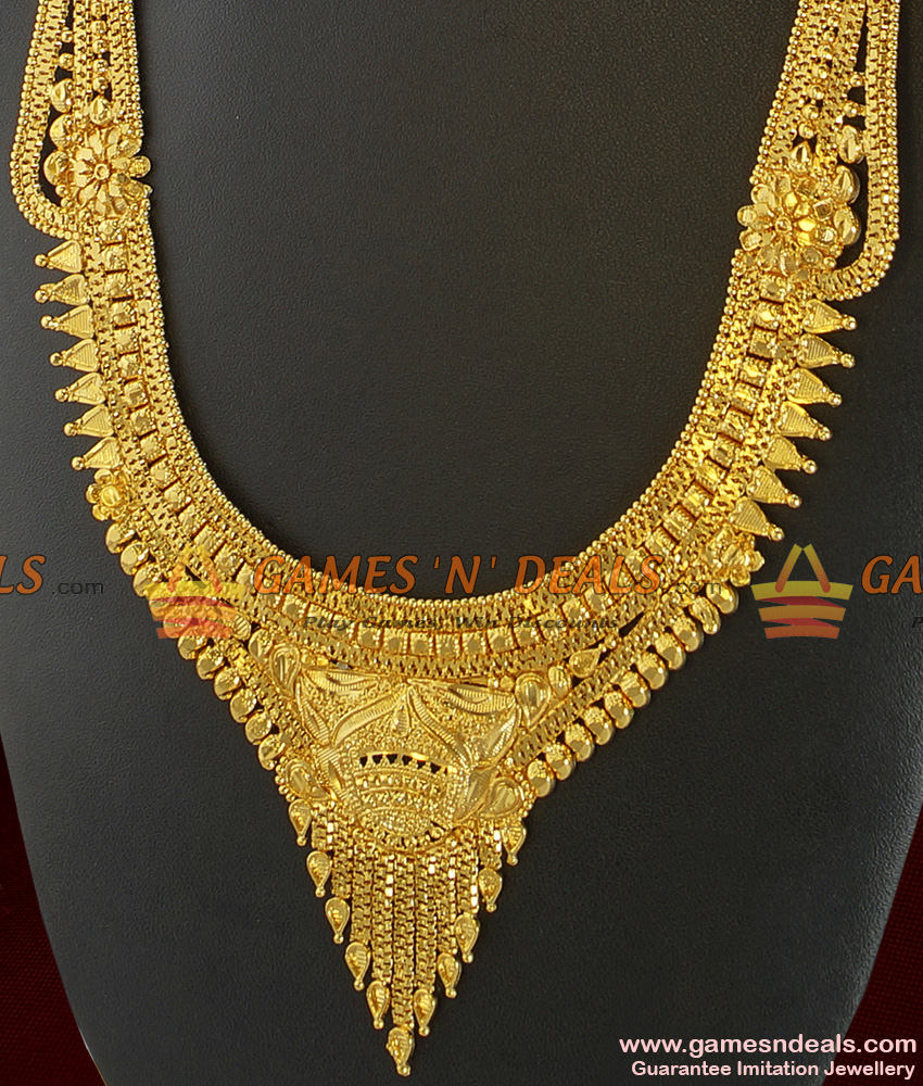 ARRG169 - Gold Plated Jewelry Traditional Light Weight Calcutta Haaram Design