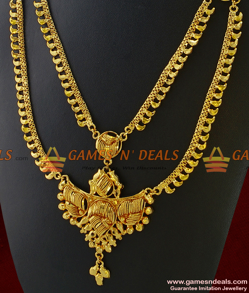 ARRG178 - Gold Jewel Like Two Line Culcutta Design Haram Imitation Jewelry
