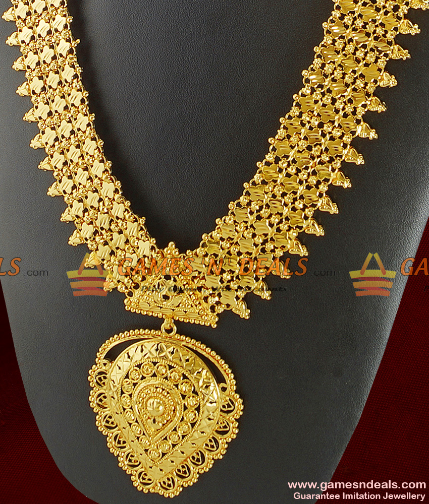 ARRG190 - Grand Bridal Wear Heavy Gold Like Long Necklace Imitation Jewelry Online