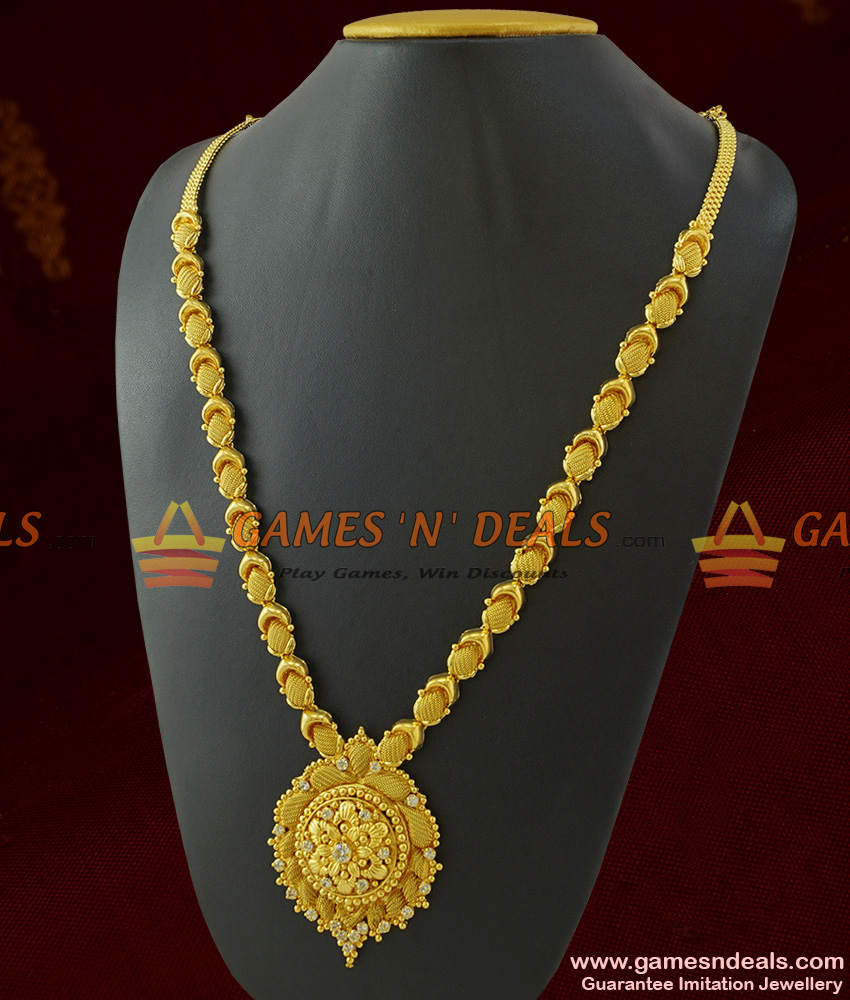 ARRG243 - Unique Handmade Party Wear Net Haram Online Imitation Jewellery