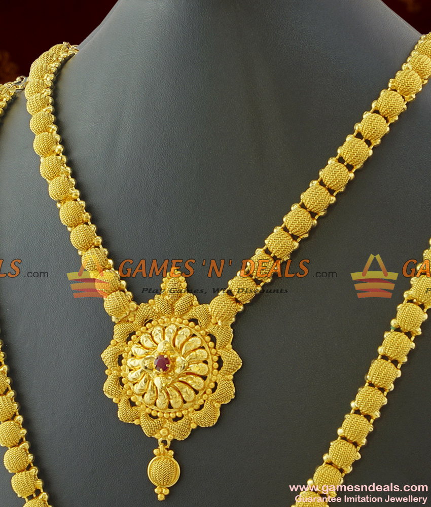 ARRG250 - Grand Combo Bridal Set Haaram Necklace Guarantee Imitation Jewelry