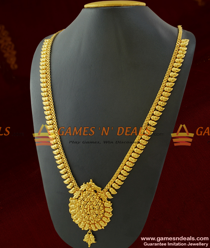 ARRG257 - Mango Leaf South Indian Imitation Jewelry Guarantee Haaram Low Price