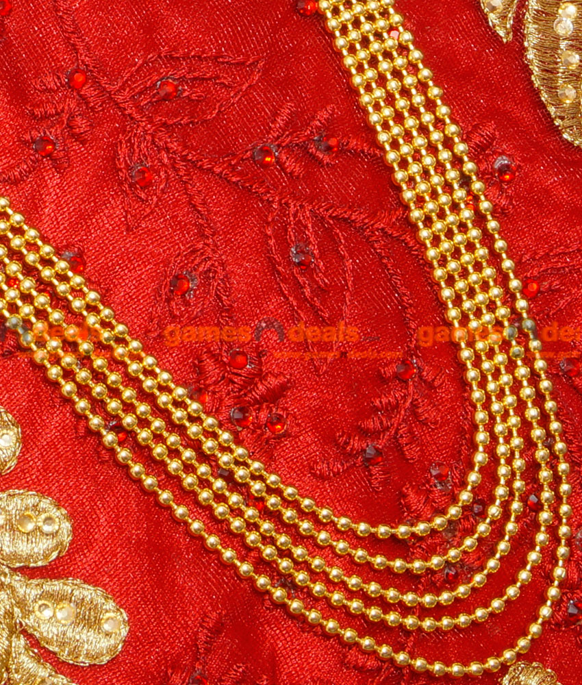 ARRG26 - South Indian Three Line Grand Bridal Type Flower Design Long Haram ARRG26 - South Indian Three Line Grand Bridal Type Flower Design Long Haram