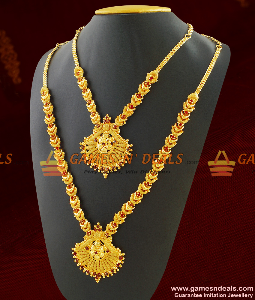 Kerala Onam Special Haaram Necklace Combo Guarantee Jewelry ARRG282