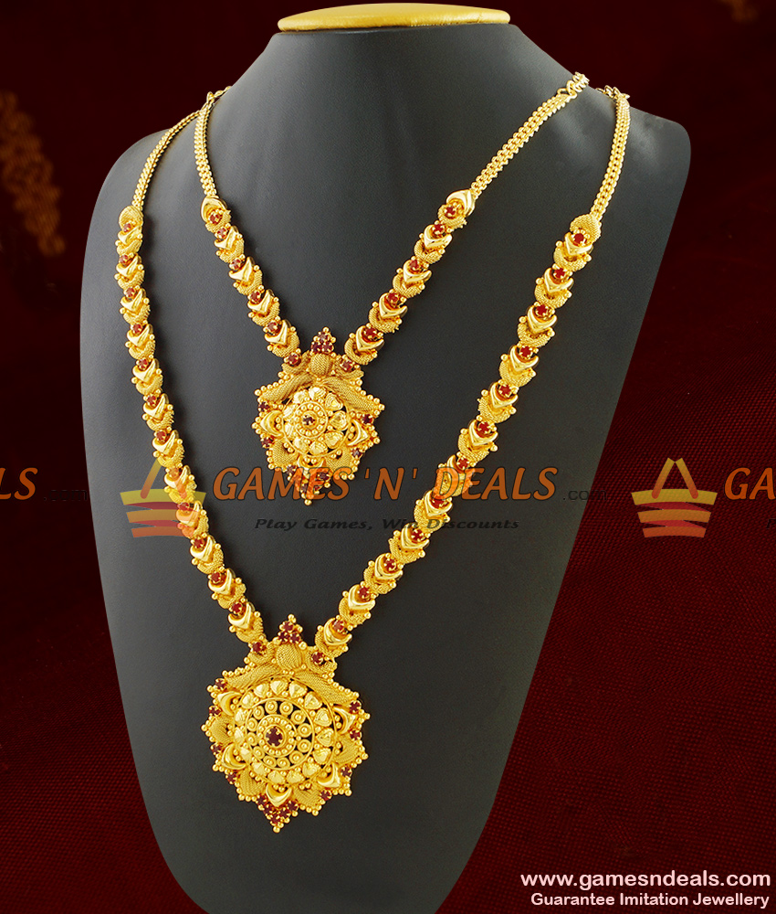 Kerala Onam Special Haaram Necklace Combo Guarantee Jewelry ARRG289