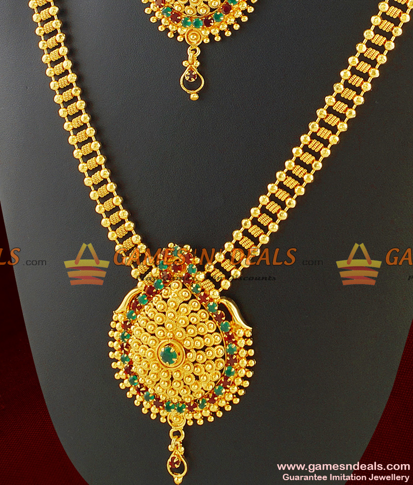 Special Occasions Kerala Combo Haaram Necklace Set Imitation Jewelry ARRG290