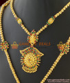 Bridal Imitation Jewelry Ruby Stone AD Stone Mogappu Dollar Chain Online ARRG292