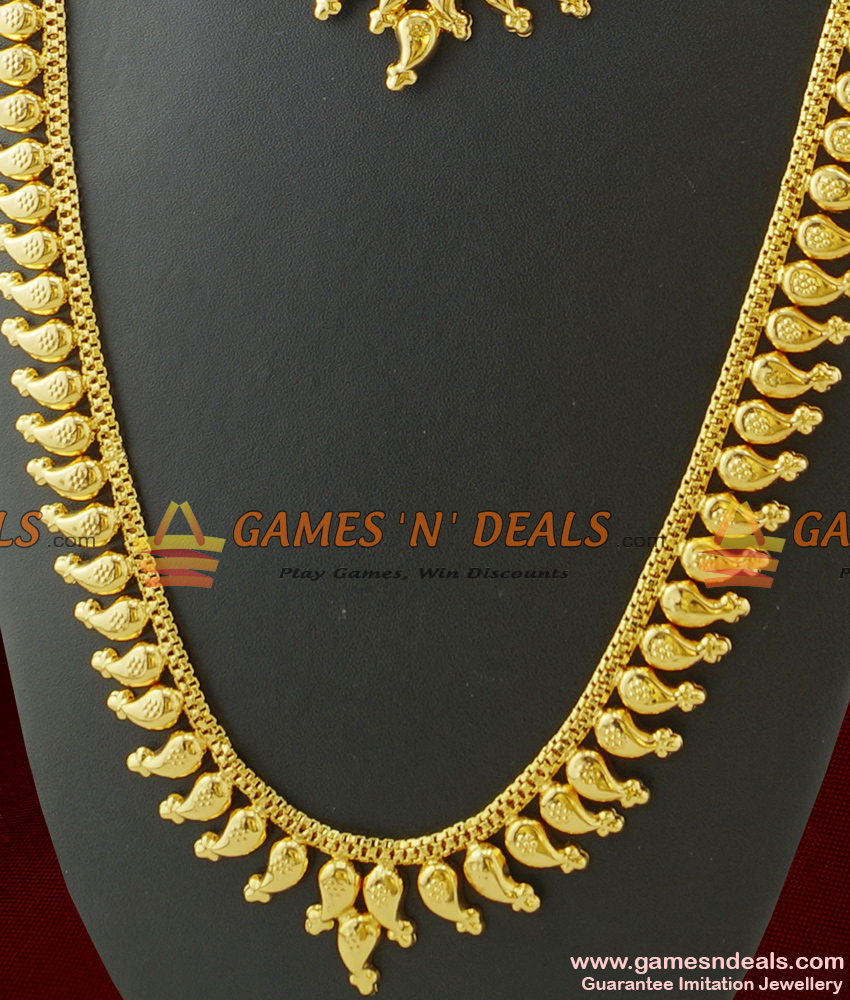 Light Weight Traditional Mango Haram Necklace Combo without Stones ARRG295