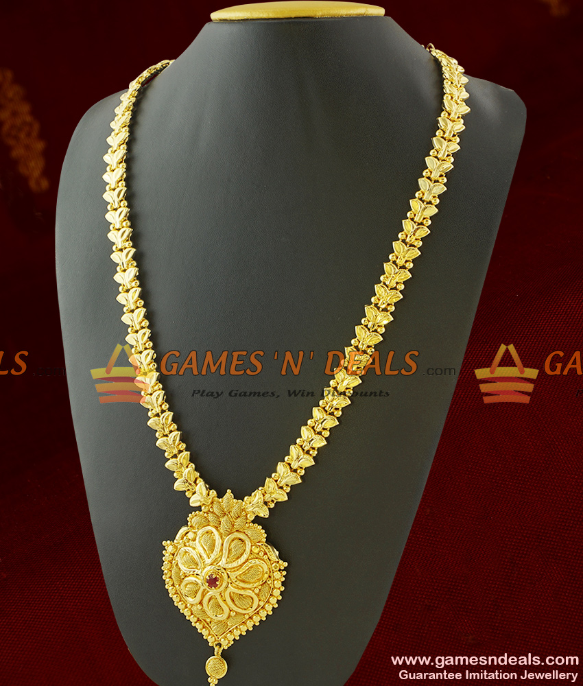Grand Party Wear Gold Long Necklace Haaram Imitation Jewelry ARRG304