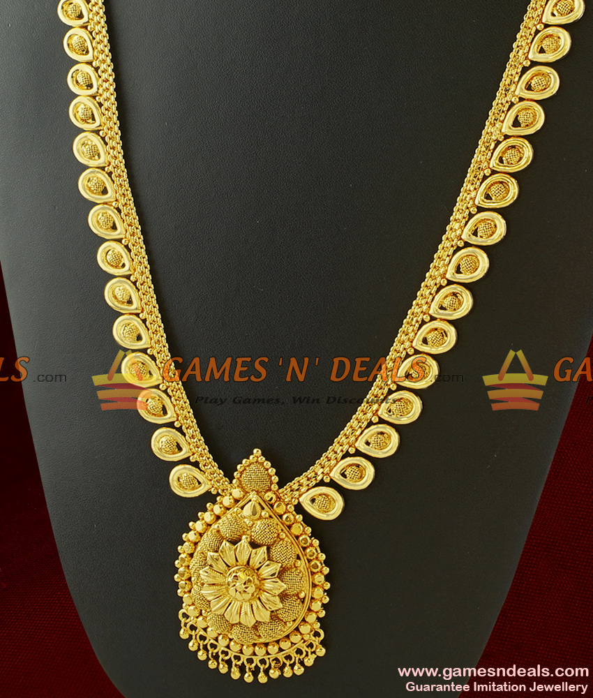 Lotus Leaf Necklace One Gram Gold Long Haram Online Shopping ARRG305