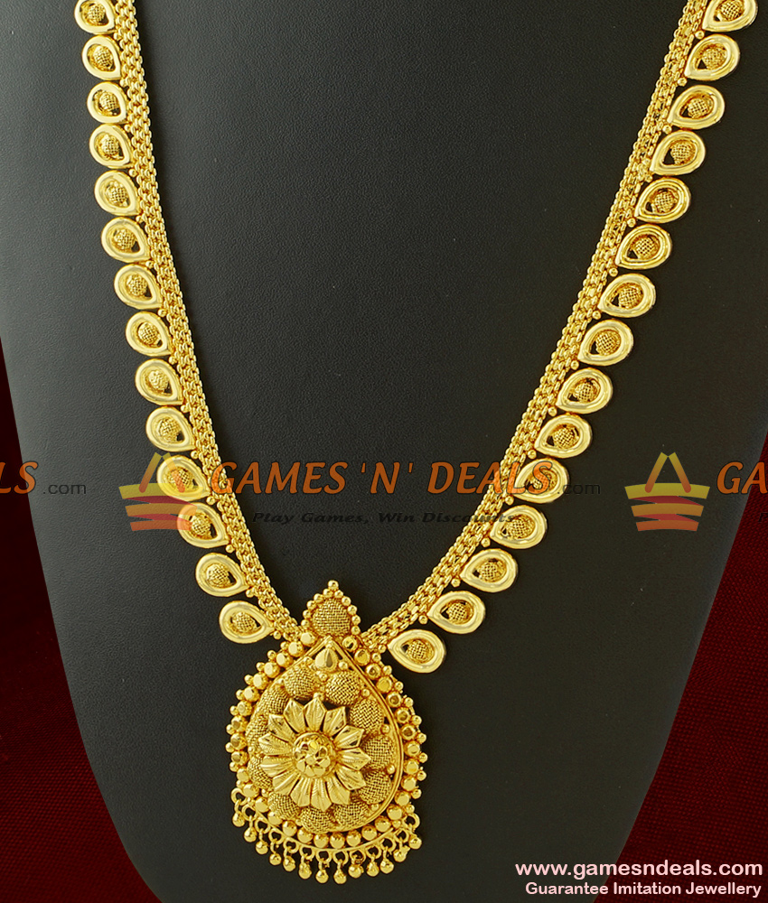 Lotus Leaf Necklace One Gram Gold Long Haram Online Shopping ARRG305 Lotus Leaf Necklace One Gram Gold Long Haram Online Shopping ARRG305