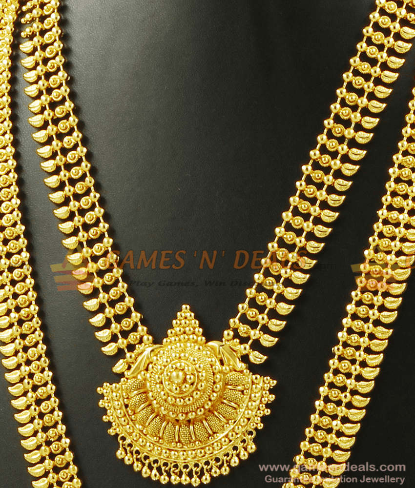 Grand Bridal Combo Set Traditional Mango Design Haaram and Necklace