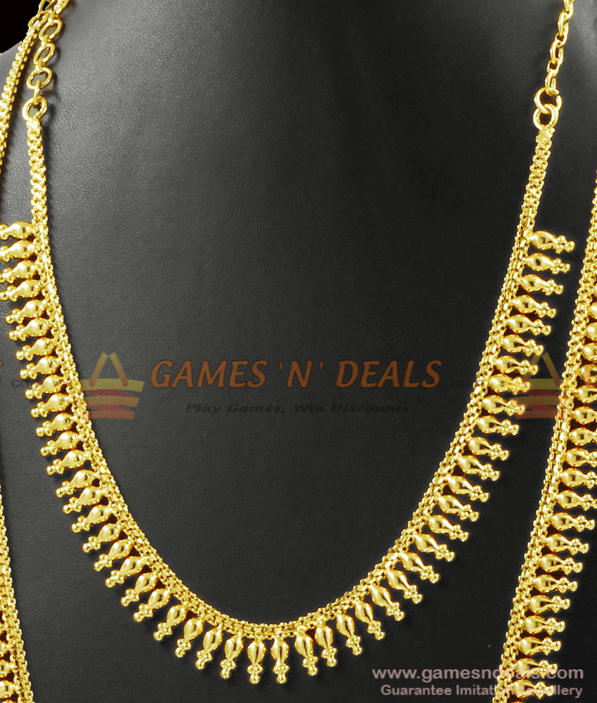 Light Weight Gold Inspired Traditional Mullai Necklace ARRG378 Light Weight Gold Inspired Traditional Mullai Necklace ARRG378