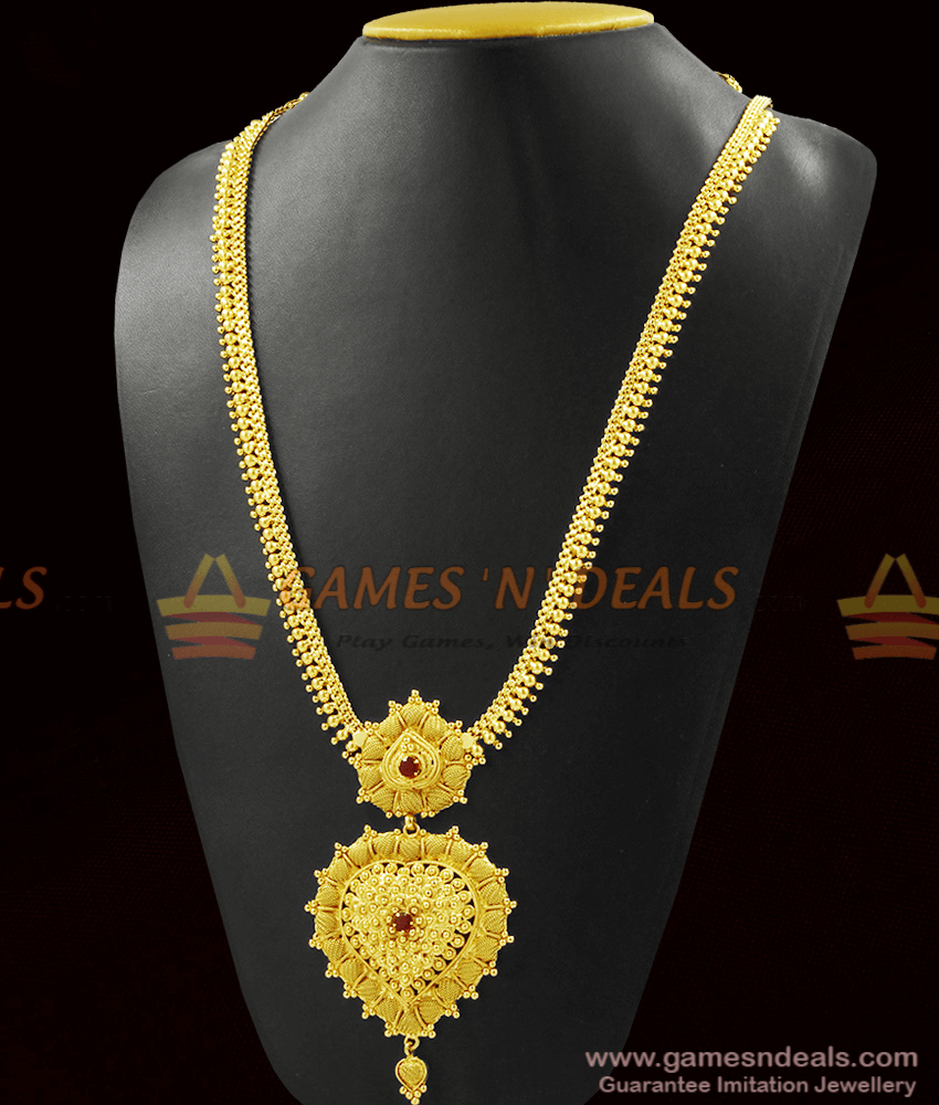 Beautiful Ruby Stone Dollar Necklace for Marriage ARRG338