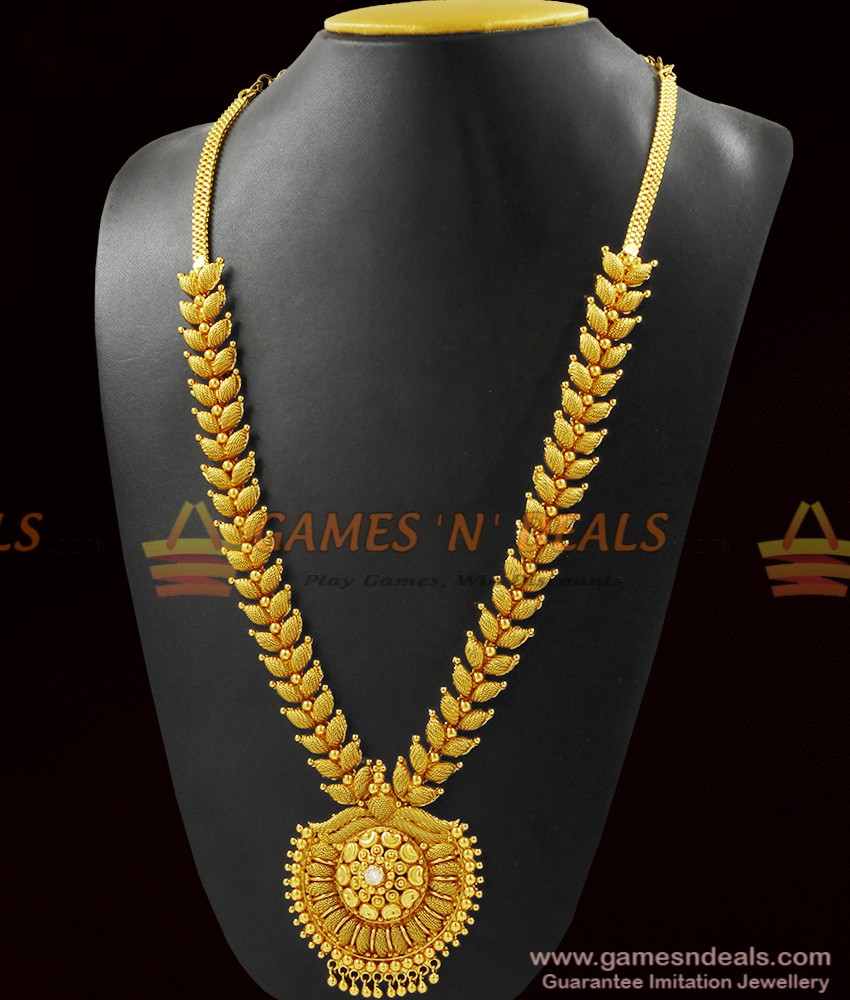 gold long necklace designs in 50 grams