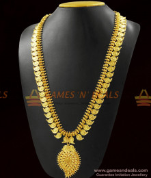 Gold Pattern Lakshmi in Mango Coin Haaram ARRG356