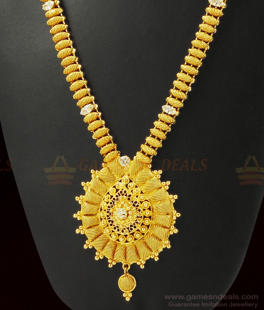 White Stone Kerala Haaram For Marriage ARRG364