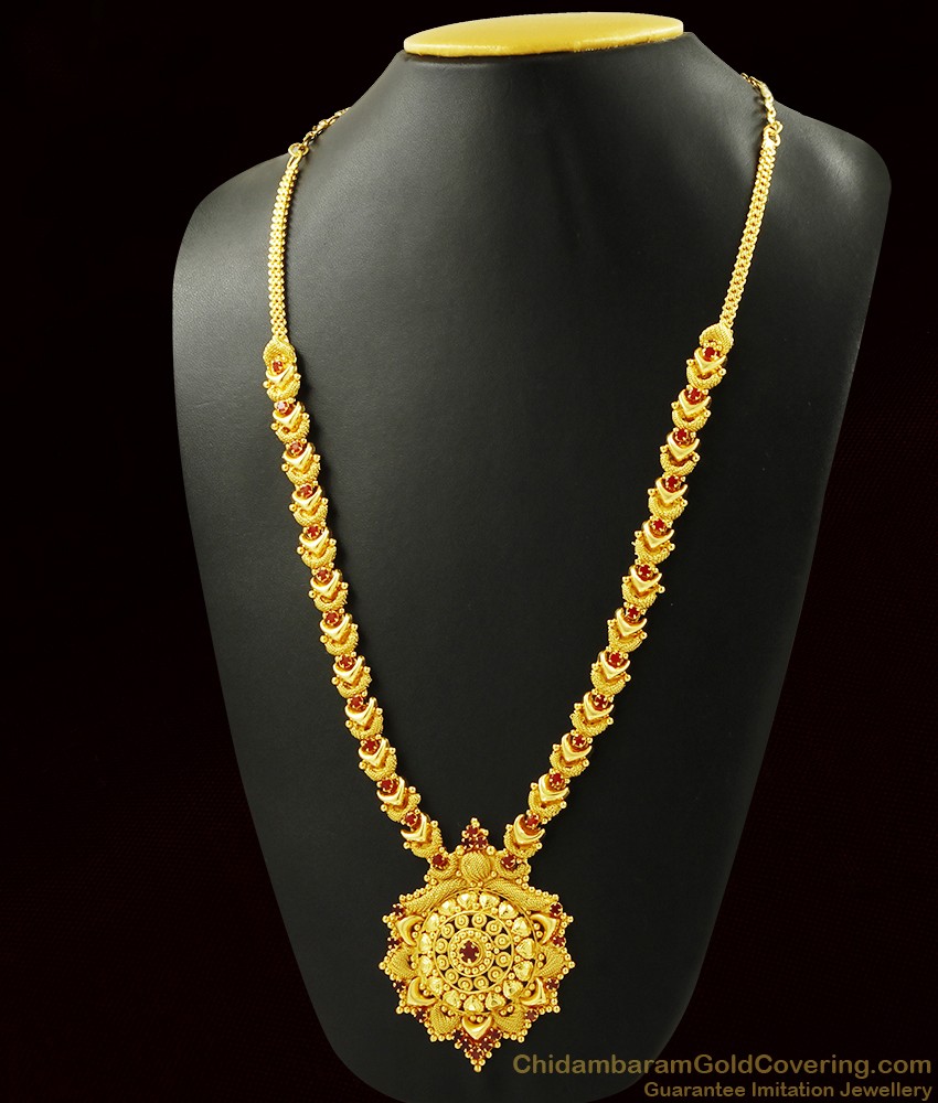Ruby Red Stone Kerala Haaram For Marriage ARRG365 Ruby Red Stone Kerala Haaram For Marriage ARRG365