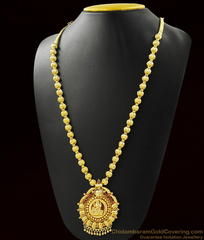 Beaded Lakshmi Stone Dollar Gold Inspired Necklace ARRG385