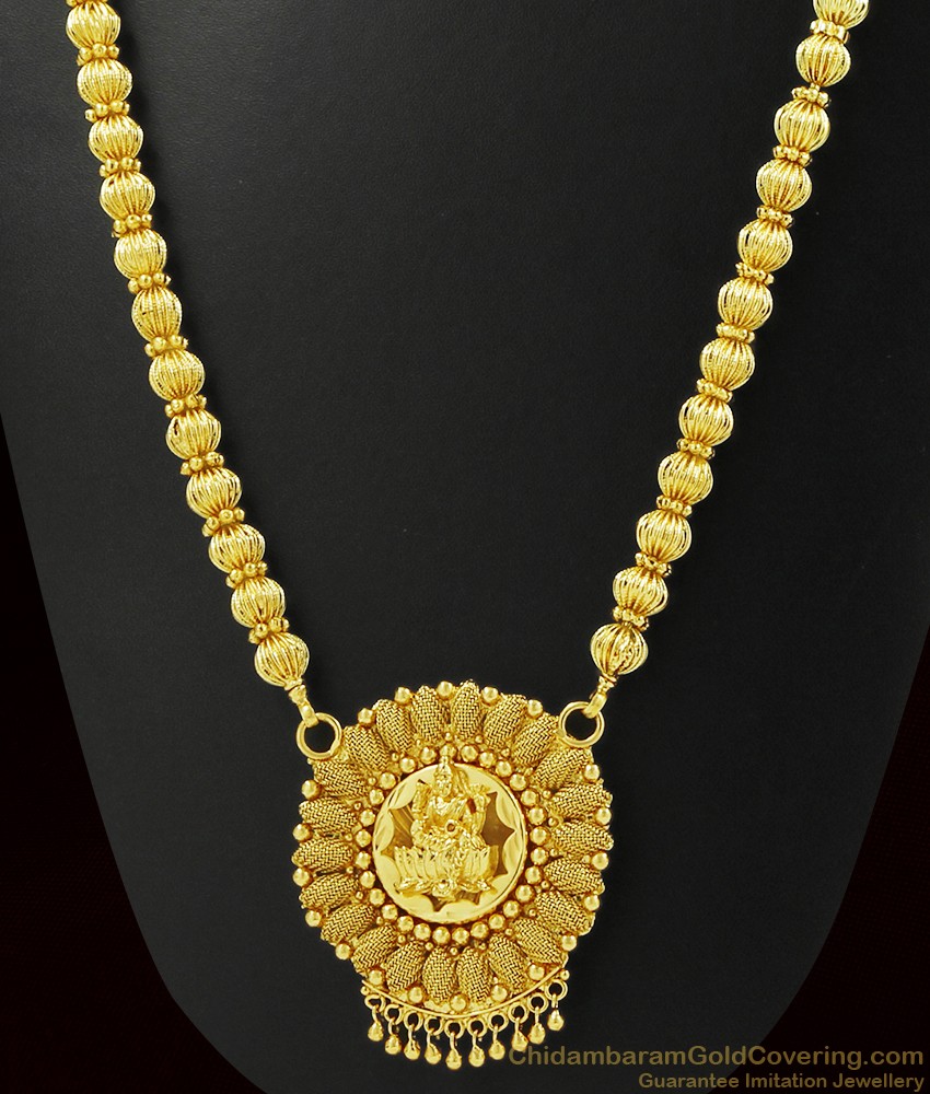 Beaded Lakshmi Plain Dollar Gold Inspired Necklace ARRG390