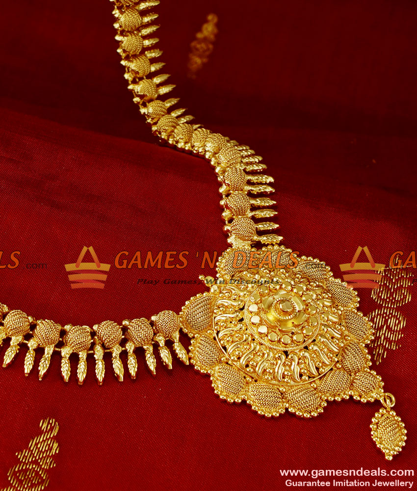 ARRG92 - Attractive Hand Made South Indian Party Wear Mullaipoo Leaf Haaram