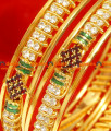 BG051-2.8 Size Gold Plated Red White Stone South Indian Spring Design 