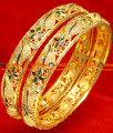 BG054-2.6 Size Gold Plated Imitation Enamel Mango Bangle Design Daily Wear