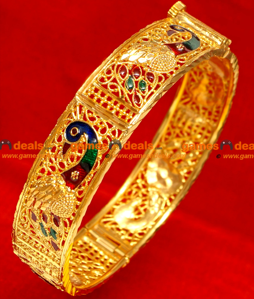 BG059-2.8 Size Gold Plated Imitation Bracelet Traditional Peacock Design Jewelery