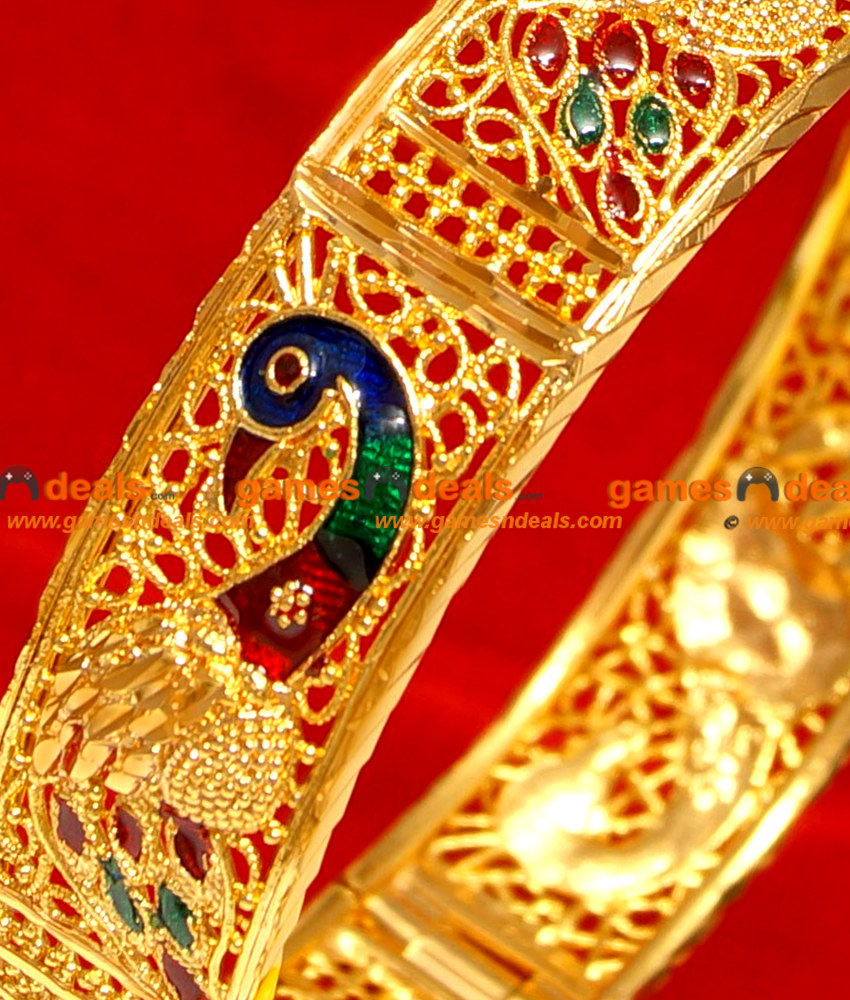BG059-2.8 Size Gold Plated Imitation Bracelet Traditional Peacock Design Jewelery