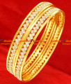 BG064-2.8 Size Bollywood Stylish Imitation Bangle Attractive White Stone Design