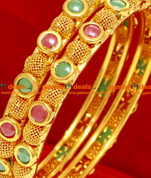 BG068-2.6 Size Gold Plated Bridal Antique Wear Net Design Guarantee Bangle BG068-2.6 Size Gold Plated Bridal Antique Wear Net Design Guarantee Bangle