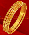 BG075-2.6 Size South Indian Gold Plated Traditional Spring Design Thin Bangle