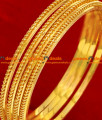 BG075-2.6 Size South Indian Gold Plated Traditional Spring Design Thin Bangle